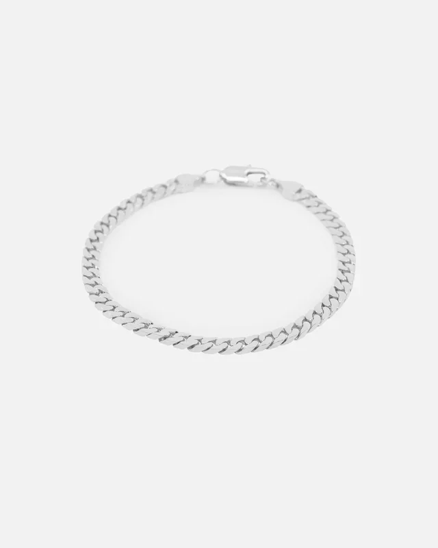 Saint Morta Flat Faced Curb Bracelet White Gold