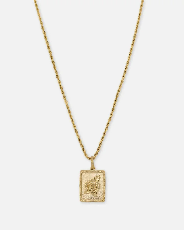 Saint Morta Rose Pendant Gold