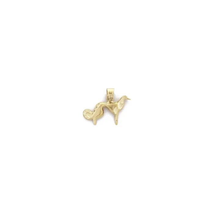 Saluki Dog Diamond Cut Pendant (14K)