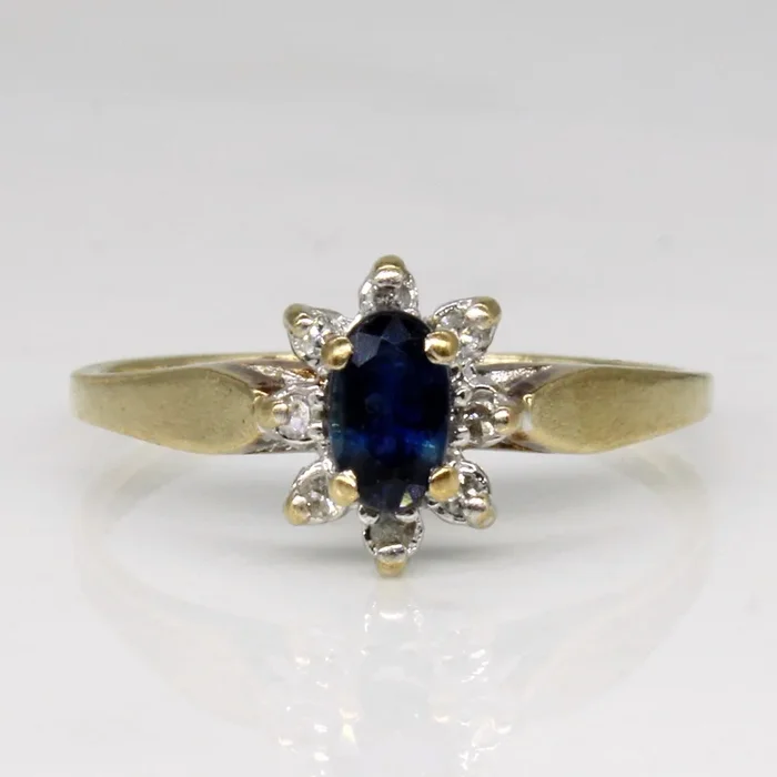 Sapphire & Diamond Halo Ring | 0.25ct, 0.04ctw | SZ 6 |