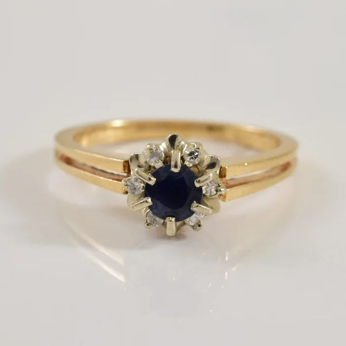 Sapphire & Diamond Halo Ring | 0.26ct, 0.05ctw | SZ 5.75 |