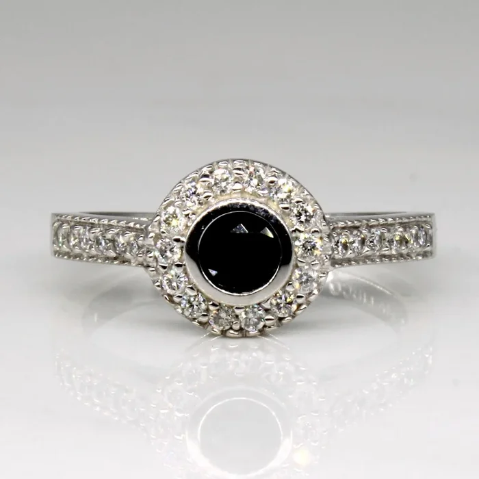 Sapphire & Diamond Halo Set Ring | 0.27ct, 0.20ctw | SZ 6.5 |