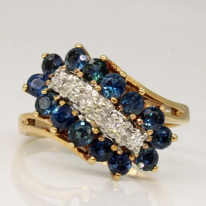 Sapphire & Diamond Waterfall Ring | 1.40ctw, 0.03ctw | SZ 9 |