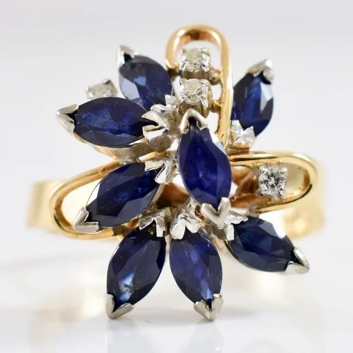 Sapphire and Diamond Ring | 0.04 ctw SZ 6.5 |