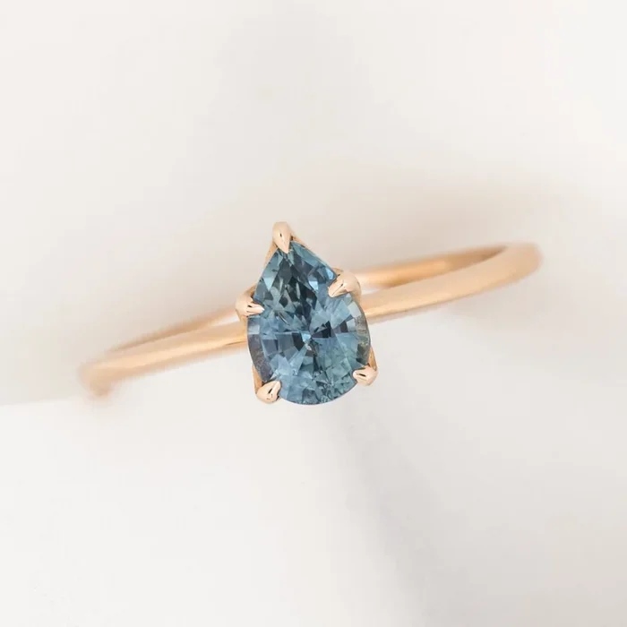 Sara Ring, 0.83ct Blue Montana Sapphire