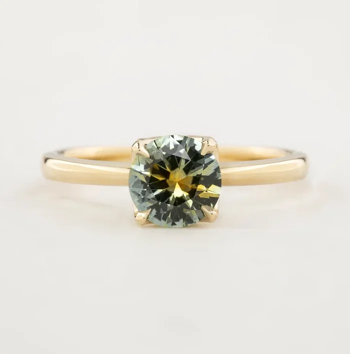 Sara Ring – 0.84ct Light Blue Montana Sapphire, 14k Yellow Gold (One of a kind)