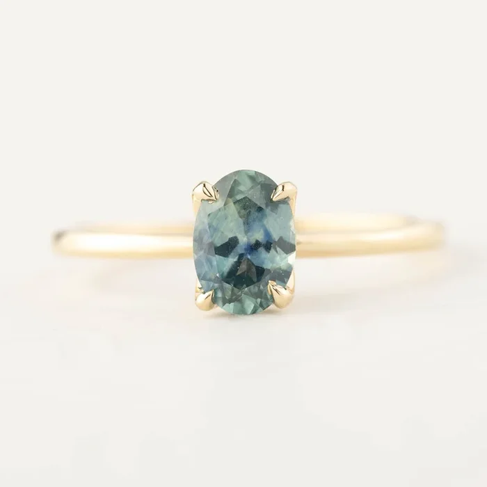 Sara Ring – 1.00ct Parti Blue Green Montana Sapphire (One of a kind)