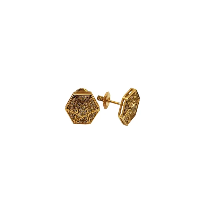 Satan’s Star Hexagon Diamond Stud Earrings (10K)