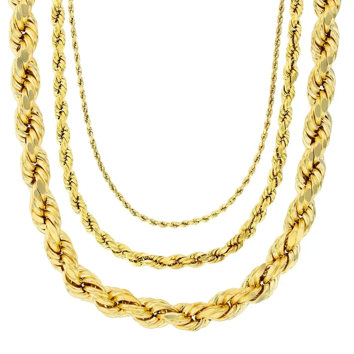 Semi-Solid Rope Chain (14K)
