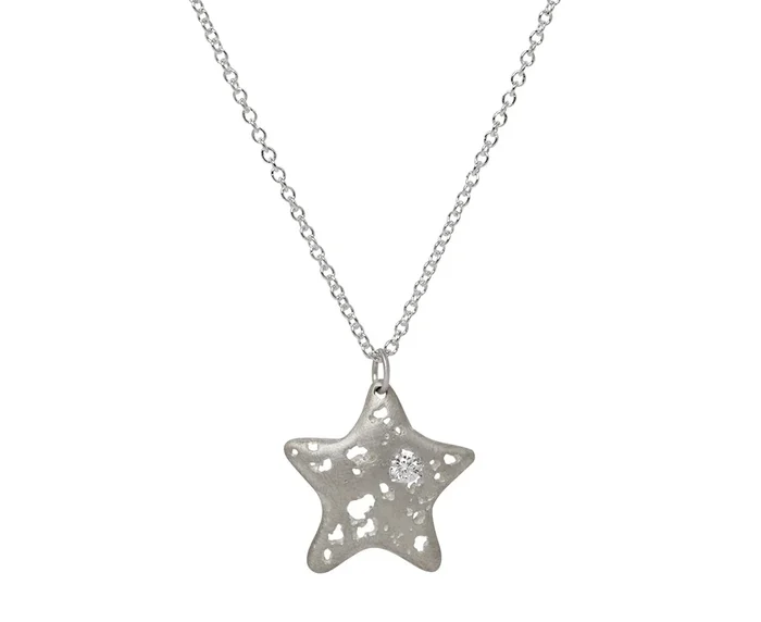 Shadow Starfish Diamond Pendant Necklace
