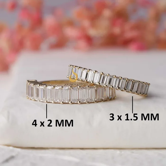 Shared Prong Half Eternity Baguette Ring