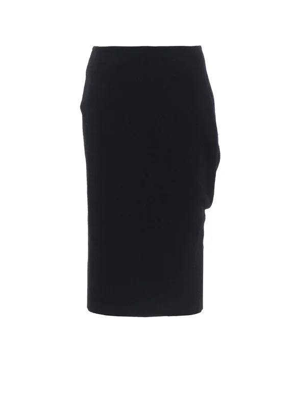 SHRINKED WOOL SERGE TWISTED SKIRT