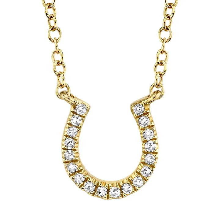 Shy Creation .06ctw Diamond Horseshoe Necklace