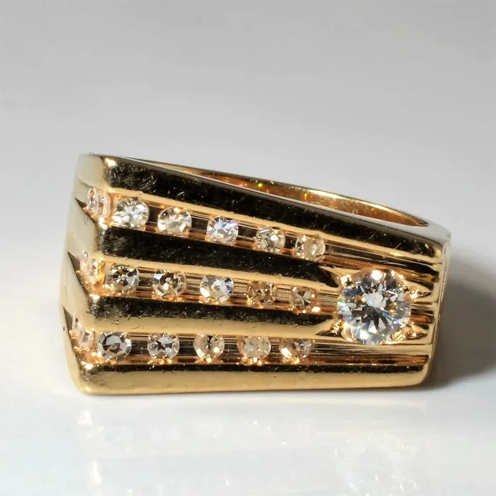 Side Tapered Channel Set Diamond Ring | 0.74ctw | SZ 9.25 |