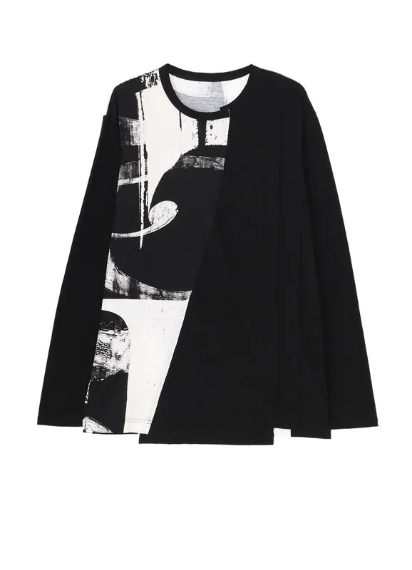 SILKETTE JERSEY NUMBER PATTERN TSUJIKIRI LONG SLEEVED T-SHIRT