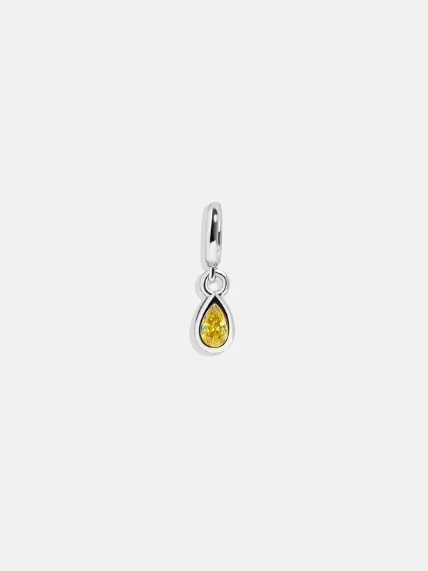 Silver Birthstone Cluster Charm – Topaz