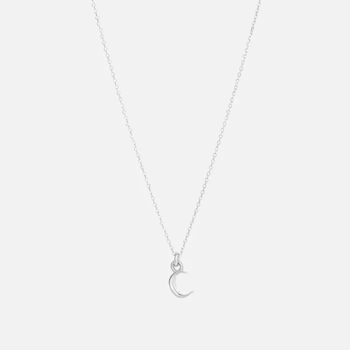 Silver Itty Bitty Charm Necklace, Moon