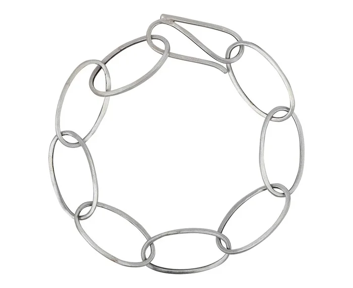 Silver Oval Large Link Bracelet