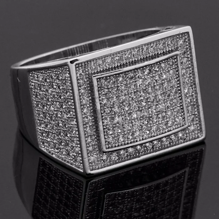 SILVER RECTANGLE DOME ICED