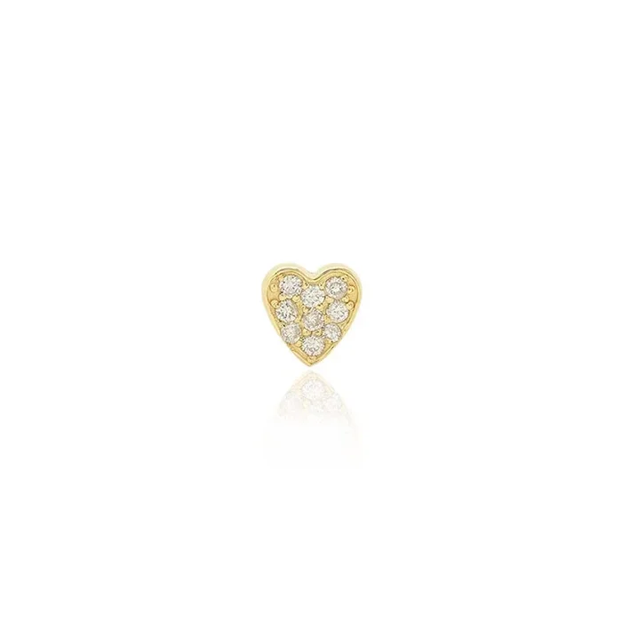 Single Diamond Mini Heart Stud