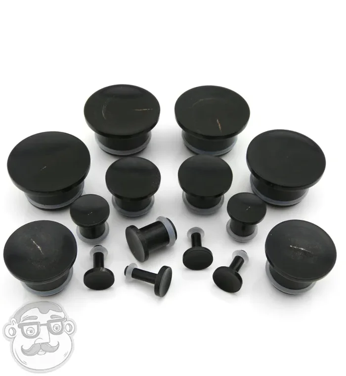 Single Flare Black Horn Plugs
