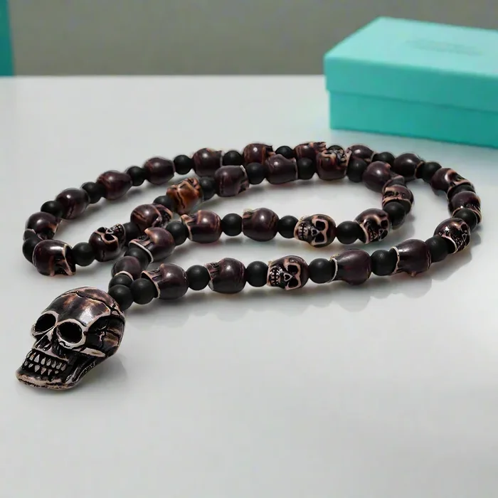 Skull Beaded Punk Necklace