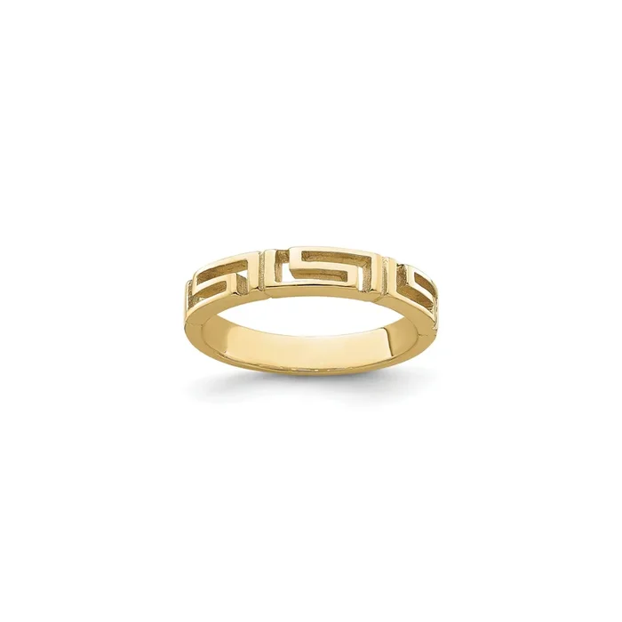 Slim Greek Key Cut-Out Ring (14K)