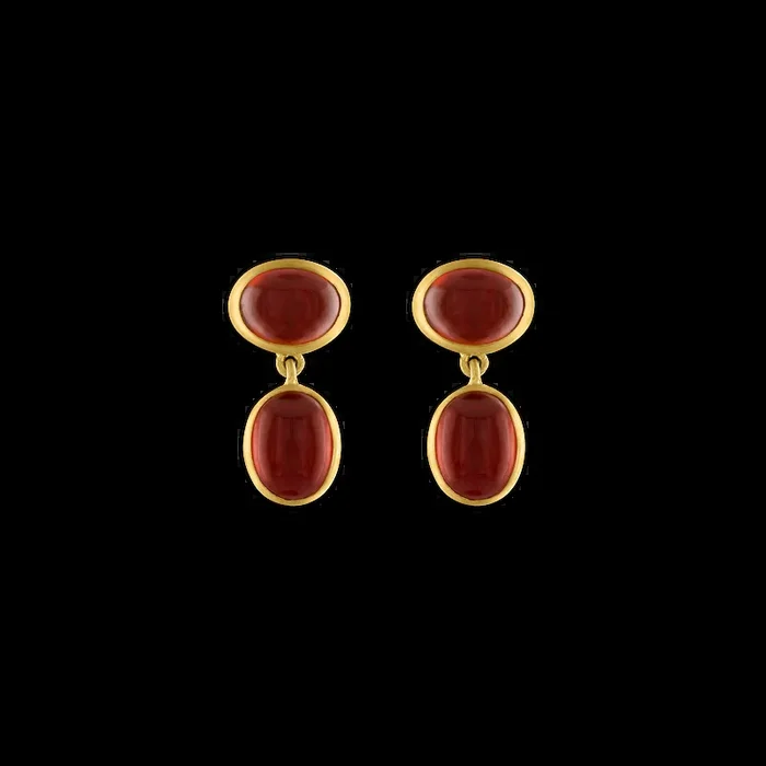 Small Garnet Amphora Earrings