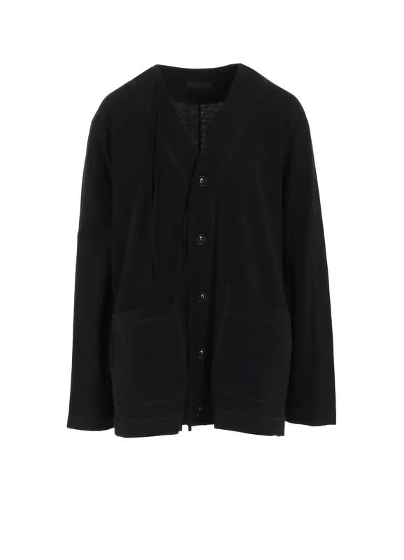 SOFT JERSEY FLAP BINdeR V-NECK CARDIGAN