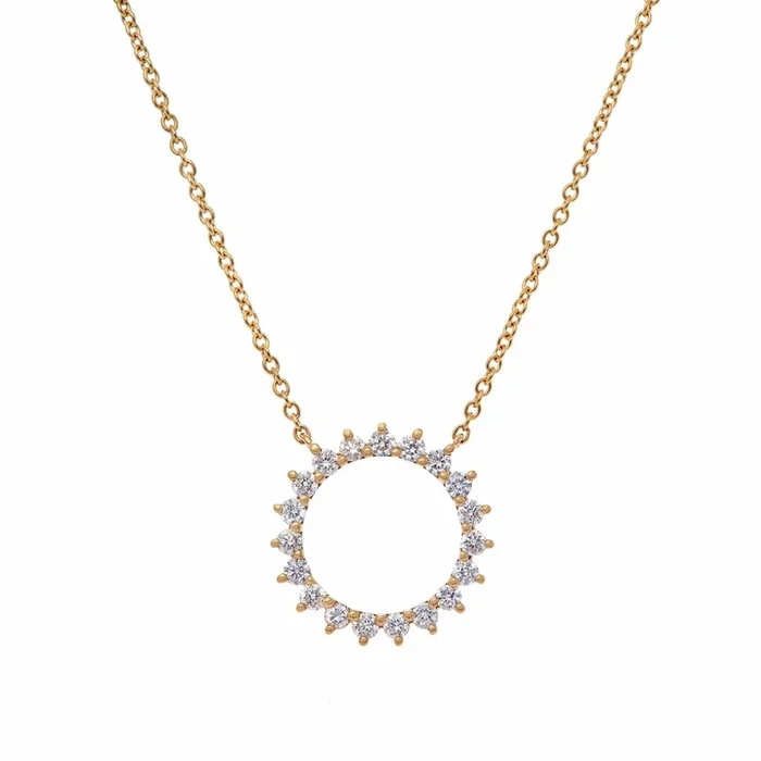 Sol Diamond Circle Pendant Necklace