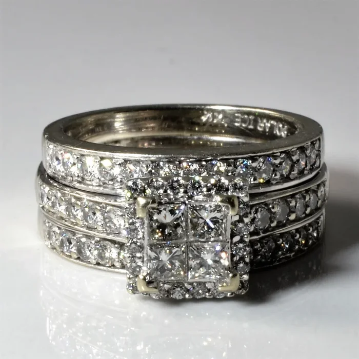 Soldered Polar Ice Diamond Grid Engagement Ring | 1.19ctw | SZ 5.75 |