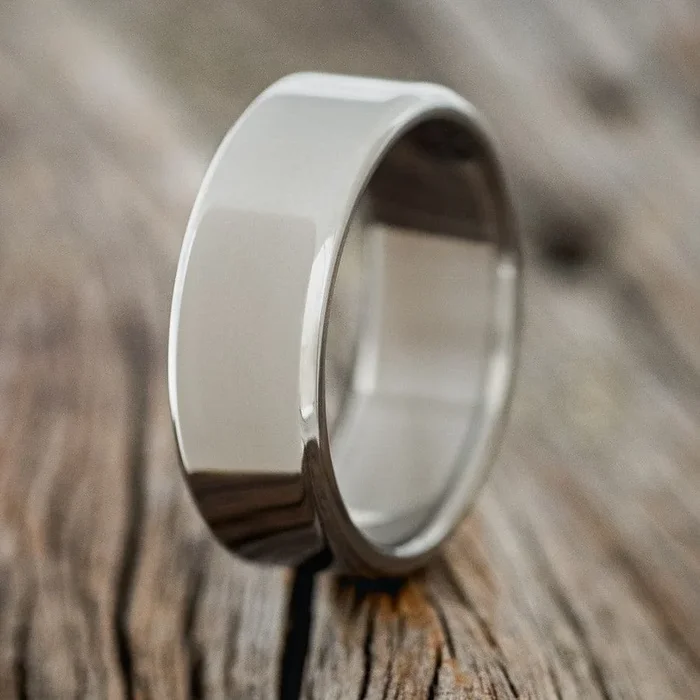 SOLID METAL HAND-TURNED WEDDING BAND – TITANIUM – SIZE 10