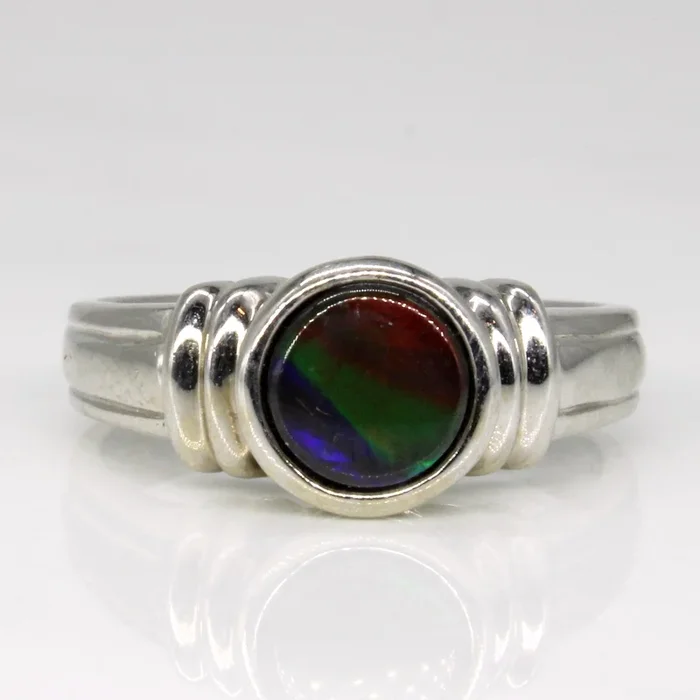 Solitaire Ammolite Ring | 0.50ct | SZ 5.5 |