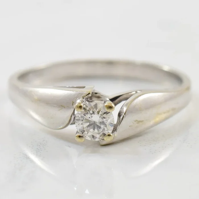 Solitaire Bypass Engagement Ring | 0.22ct | SZ 8.75 |