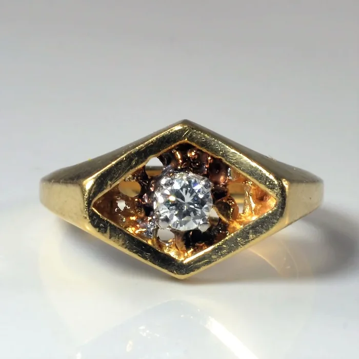 Solitaire Diamond Chevron Ring | 0.15ct | SZ 5.5 |