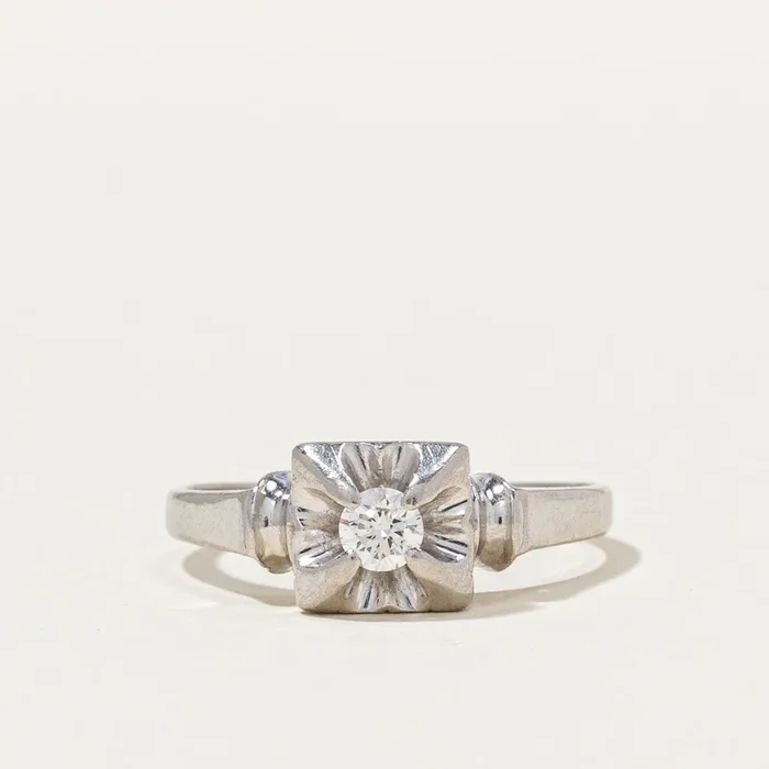 Solitaire Diamond Engagement Ring | 0.11 ct, SZ 4.5|