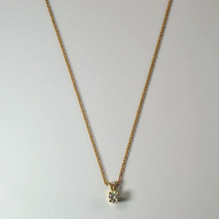 Solitaire Diamond Necklace | 0.28ct | 14″ |