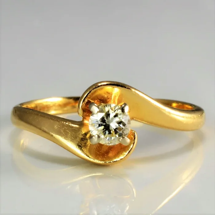 Solitaire Diamond Petite Bypass Ring | 0.20ct | SZ 6.5