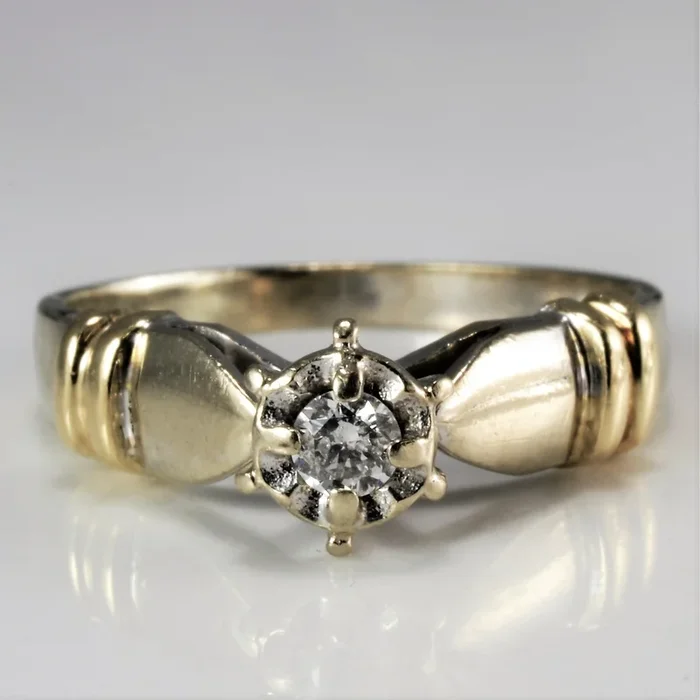 Solitaire Diamond Reverse Tapered Engagement Ring | 0.08ct | SZ 6