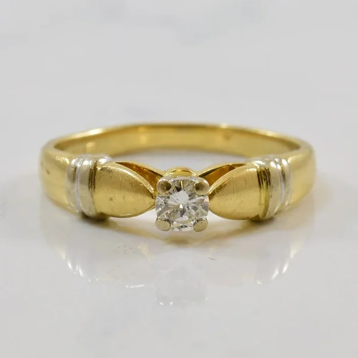 Solitaire Diamond Tapered Ribbon Ring | 0.15ct | SZ 5.75 |