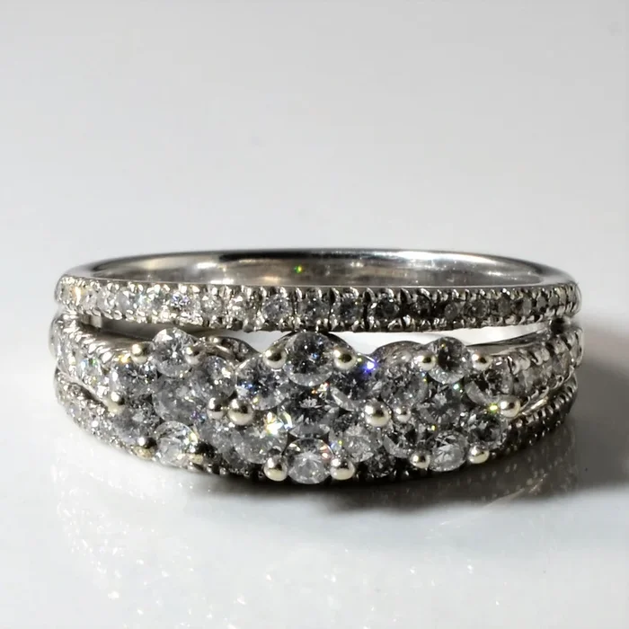 Split Shank Three Stone Style Cluster Ring | 0.81ctw | SZ 6.5 |