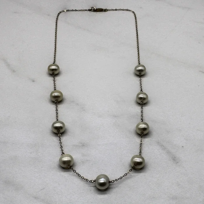 Stationed Pearl Necklace | 17″ |