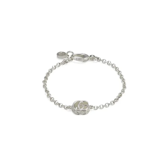 Sterling Silver GG Marmont Logo Bracelet