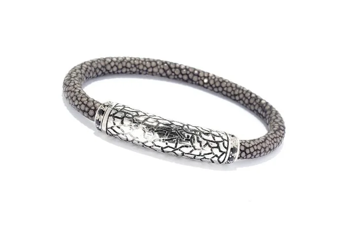 Stingray Leather Bracelet- Gray