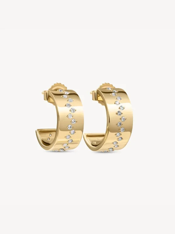 Stream of Diamonds Cuff Earrings