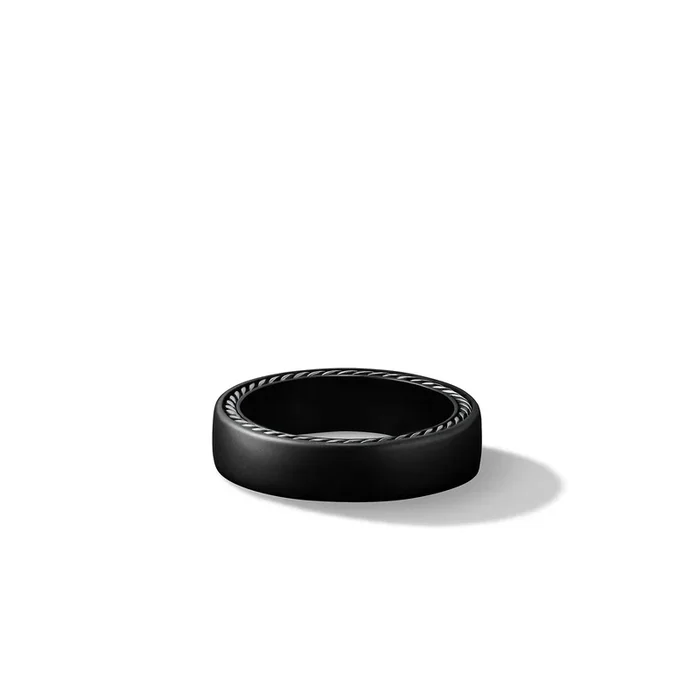 Streamline® Band Ring in Black Titanium, 6mm