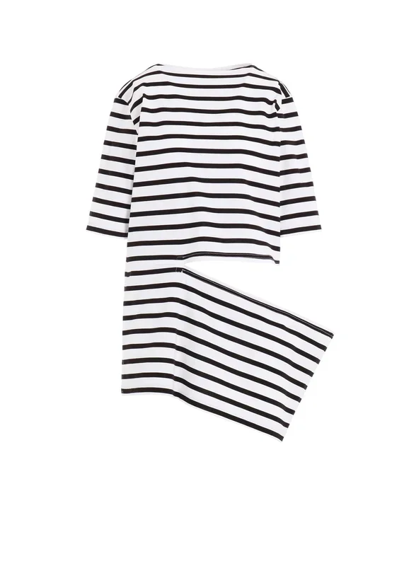 STRIPE PLAIN STITCH PANEL T