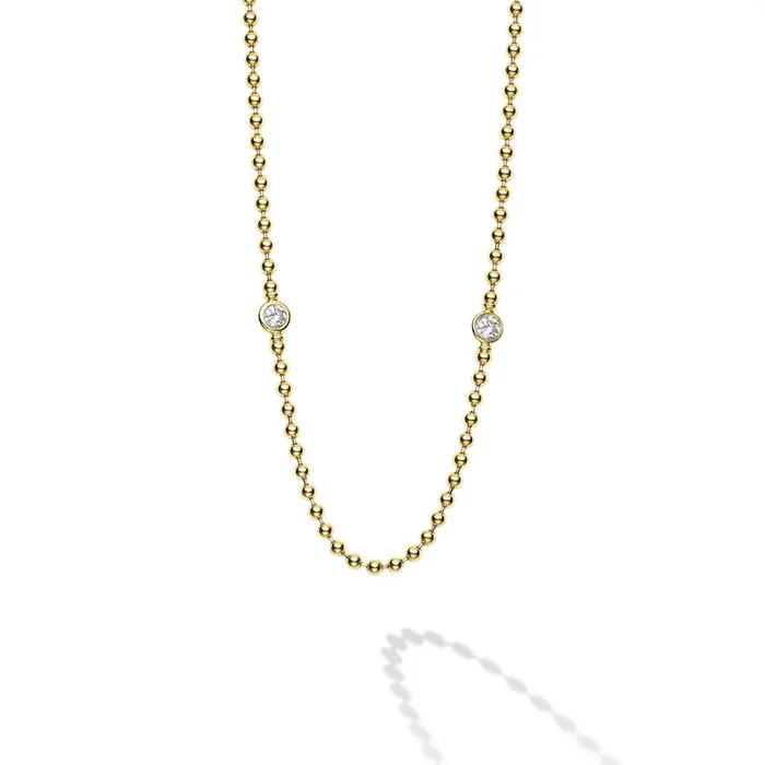 Studio 18K Caviar Gold Diamond Station Necklace