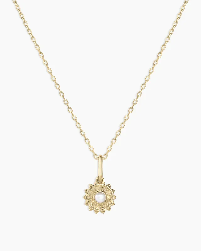 Sun Birthstone Charm Necklace