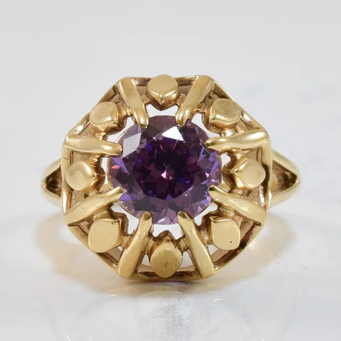 Synthetic Purple Sapphire Cocktail Ring | 2.15ct | SZ 6.25 |